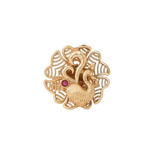 Image of I Jewels Gold Plated Traditional Design Comfort Fit Adjustable Finger Ring For Women