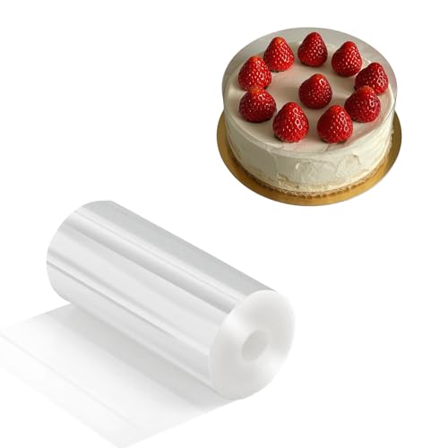 FDHBDF 1 rollo de lámina para bordes de tartas, 6 cm x 10 m, lámina de plástico para decoración de tartas, chocolate, mousse, postre, lámina de acetato, accesorios para hornear tartas, lámina