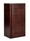 ONESTOCK Espresso Shaker Kitchen Wall Cabinet – 18' W x 30' H x 12' D – Ready to Assemble Plywood Cabinet for Kitchen, Laundry, or Bathroom