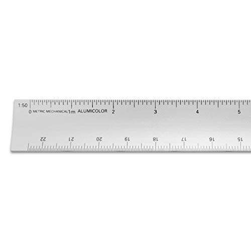 Image of Alumicolor 30-cm Aluminum Metric Mechanical Hollow Scale for School, Office, Art and Drafting, 30CM, Silver