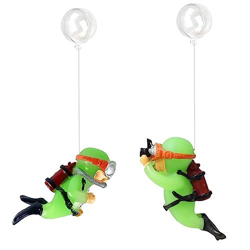 Image of Qpets 2 Pcs Aquarium Floating Cartoon Diver Night Glow Resin Aquarium Decorative Items Fish Tank Aquarium Accessories All, Floating On Water Aquarium Decorative Item Ornament For Fish Aquarium