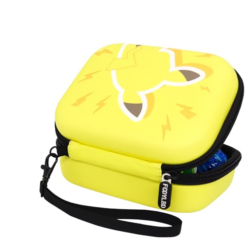 FCDYLBD Cards Holder Compatible with PM TCG EX/GX Card, Card Game Organizer Holds Up to 450+, Card Storage Box with Wrist Strap (Yellow)