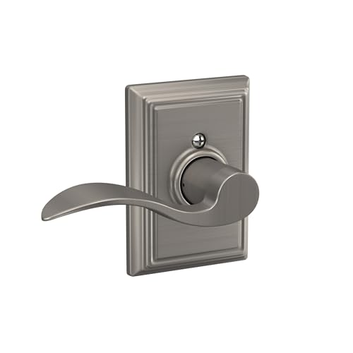 Image of SCHLAGE Accent Lever with Addison Trim Non-Turning Lock in Satin Nickel - Left Handed - F170 ACC 619 ADDLH - 568374