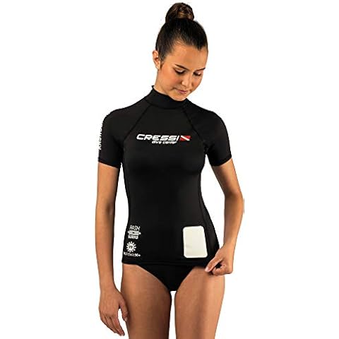 Cressi Rash Guard Lady Black Dive Center Camiseta Manga Corta Cover
