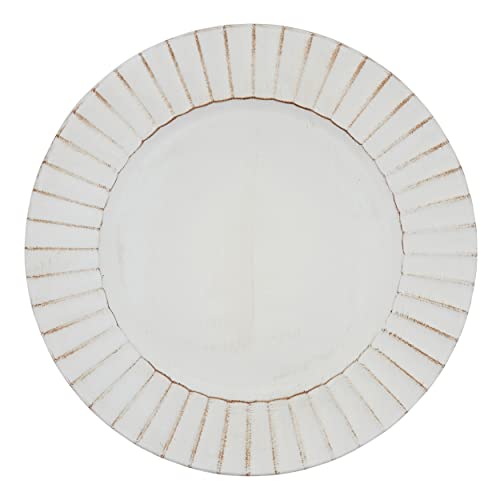Platos redondos blancos marfil plástico 13" set 4 miniatura 2