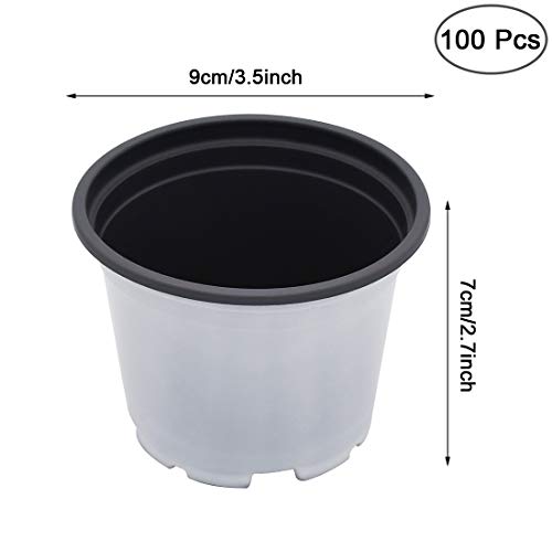 Plastic Plant Nursery Pots White Flower Seedling Starter Pots For Little Garden Pots To Repot Succulents And Plants (100Pcs) #TOP1