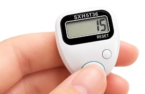 Image of SHOPOLIFE Small Hand Tally Finger Ring Counting Device, Jap Counting Device for Mantra Jaap, Digital Head Electronic Tally Counter, 5 Digit (99999) Counter, 1 Pc, Multicolor