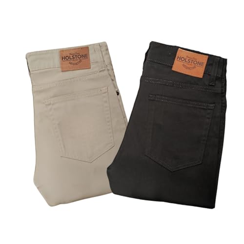 Opiniones y reviews de Pantalon de Gabardina Negro - 5 favoritos. 40 Holstone Paquete de 2 Pantalones de Hombre Casuales y Juveniles, Pantalones de Gabardina Premium Jean Cut Ideales para Uso Diario y Oficina. (Arena - Negro 32)
