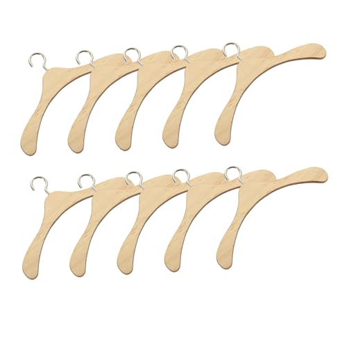 Toddmomy 10Pcs Doll Hangers Wooden Clothes Rack for Dolls for Organizing Doll Closet Keeps Clothing Neat and Wrinkle House Supplies