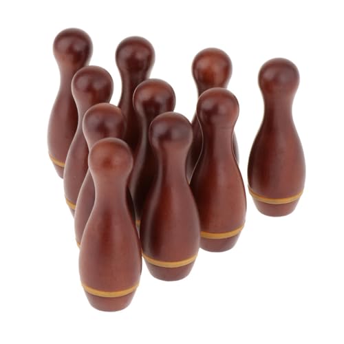 Aymzbd 10Pcs Mini Bowling Pins for Shuffleboard Table Gifts Early Education Indoor Outdoor Shuffleboard Game for Children Garden