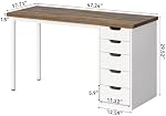 LITTLE TREE 47 inches Rustic Brown Computer Desk with 5 Drawers, Modern Simple Home Office Desk Writing Desk with Drawers