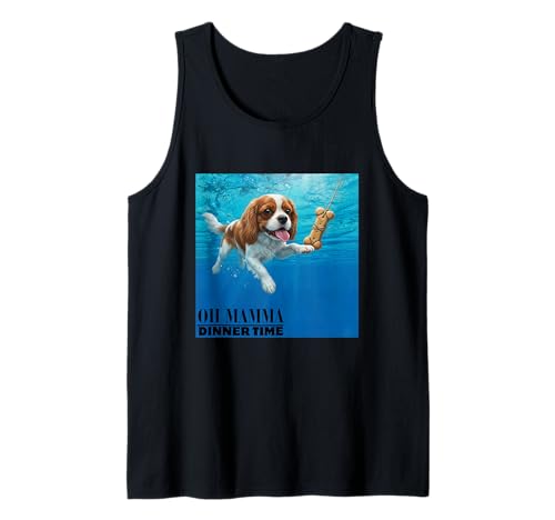 Hombre Funny Cavalier King Charles Spaniel Nadando Bajo el Agua Camiseta sin Mangas