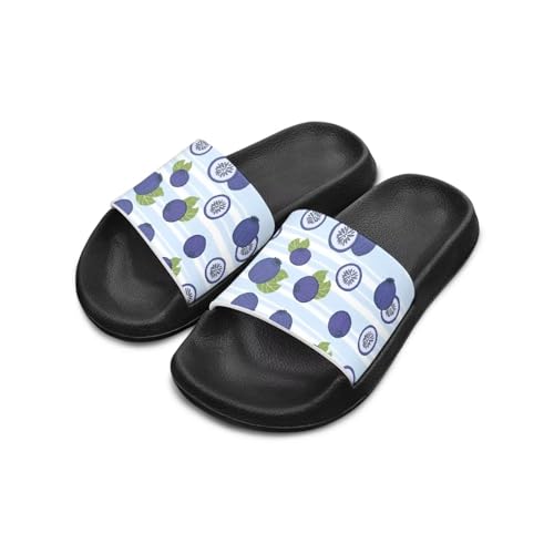 xixirimido Sandales antidérapantes pour filles - Sandales d'été légères à enfiler - Semelle EVA - Pour la plage et la piscine, blueberry, 33 EU