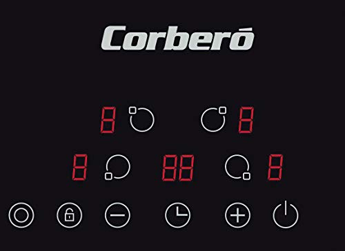 Corbero-CCVBR6450-Placa-Vitroceramica-de-60-cms-4-Zonas-Potencia-6400-W-Control-Touch-4-Fuegos-Doble-zona-23-Cms-9-Niveles-de-Potencia-Temporizador-de-99-min