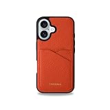 COGURE コグレ iPhone16 ケース 本革 シュリンクカーフレザー カード入れ シンプル おしゃれ ギフトボックス付き COPC2 オレンジ