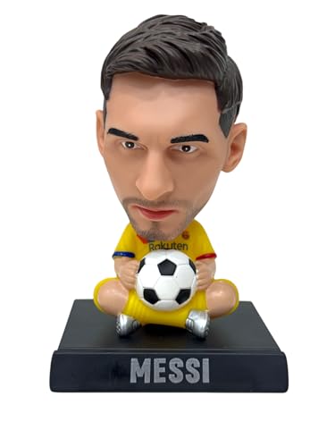 Image of AUGEN Super Hero Messi E Action Figure Limited Edition Bobblehead with Mobile Holder for Car Dashboard, Office Desk & Study Table (Pack of 1)