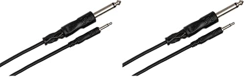 HOSA CMP-305 3.5 mm TS to 1/4" TS Mono Interconnect Cable, 5 feet,Black (Pack of 2)