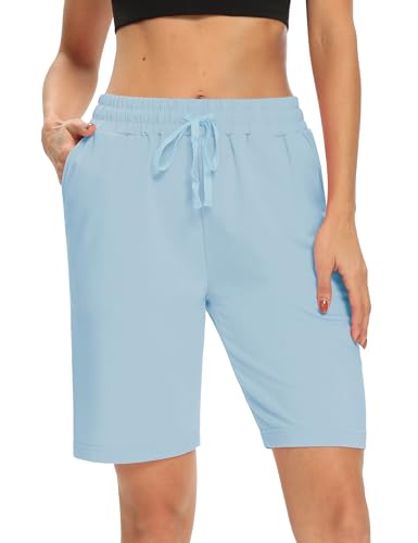 Image of DIBAOLONG Womens Yoga Shorts Loose Comfy Drawstring Lounge Bermuda Shorts with 3 Pockets | Elastic Waist, Comfy Lounge Fit, 3 Pockets