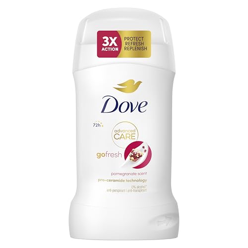 Dove Advanced Care Go Fresh Pomegranate Scent Anti-Perspirant Cream Womens Deodorant Stick with pro-ceramide technology for 72 hours sweat protection 50 ml