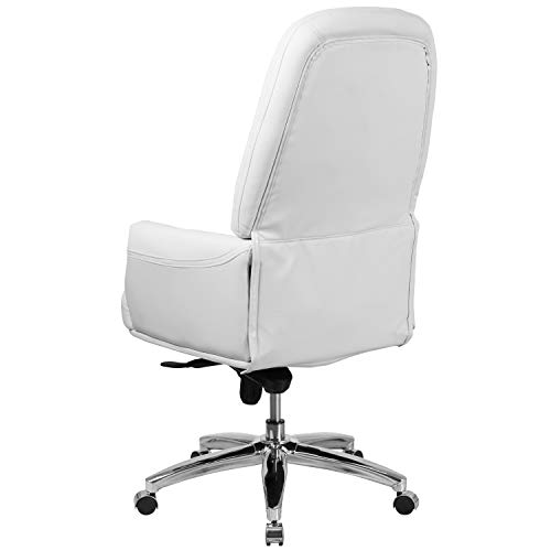 Flash Furniture Hansel High Back Traditional Tufted White Leathersoft Multifunction Executive Swivel Ergonomic Office Chair With Arms #TOP5