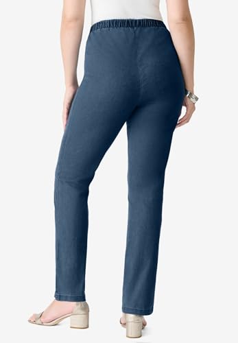 Roaman's Women's Plus Size Straight-Leg Comfort Stretch Jean2