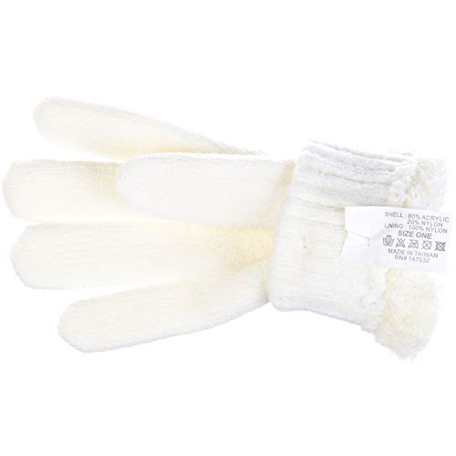Be Your Own Style Byos Winter Womens Toasty Warm Plush Fleece Lined Knit Gloves, 14 Solid Colors (White) #TOP1