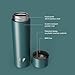 Ever Vessel Mini Stainless Steel Water Bottle 14oz - Non-insulated | Designed for Bags | Slim, Ultra Lightweight & Stylish – Teal Green