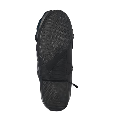 Bohmberg Spartans Motorradstiefel Herren-ergonomisch-leicht, Motorradschuhe aus echtem Leder mit aufgesetzten Hartschalenprotektoren Schwarz - EU 46
