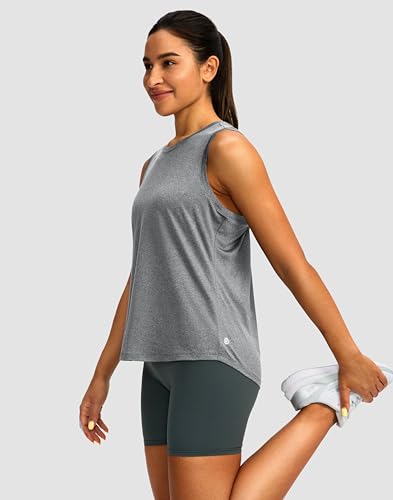 Image of Women's Workout Tops Racerback Athletic Tank Tops Sleeveless Loose Fit Yoga Running Gym Shirts for Women