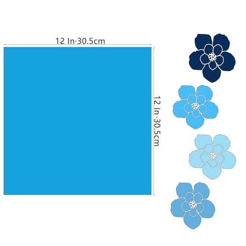 Blues Cardstock Art Paper 20 Sheets 12 x 12 Craft Cover Stock Stash Pack- Assorted Colored Scrapbook 80lb Card Stock for Construction Crafts, Embossing, Quilling, Cardmaking