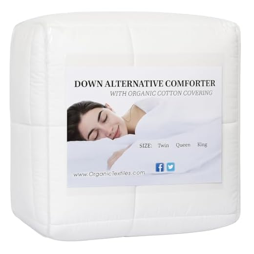 Down Alternative Bed Comforter (Queen Sze, Regular Fill) with Premium Organic Cotton Covering – Eco Friendly Alternative - Skin Sensitive Bedding - All Seasons Use