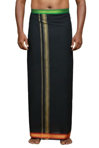 Image of Men's Cotton Dhoti | Traditional South Indian Mundu | Soft Vesti for Men | Daily & Festive Wear | 2 mtr