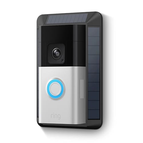 Découvrez la sonnette vidéo Pro sans fil Ring + Chargeur solaire (2e génération) par Amazon | Caméra/sonnette avec vidéo en plan moyen, détection de...
