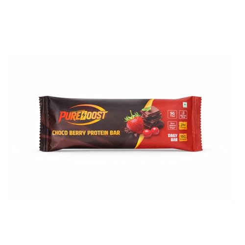 Image of Choco Berry Protein Bar | 15g Protein High Energy Nutrition Bar | 5g Fiber | Zero Added Sugar | Gluten Free Healthy Snack | Daily Fitness Protein Bar