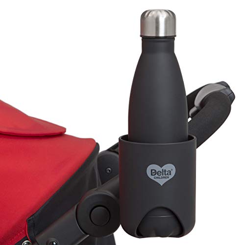 Delta Children Easy Mount Universal Stroller Cup Holder/Bike Cup Holder – 2 Pack | Fits Water Bottles, Travel Coffee Mugs, Kids Sippy Cups, Black #TOP4