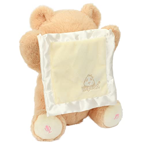 Hopearl Peek A Boo Bear with Security Blanket Interactive Repeats What You Say Plush Teddy Bear Toy Musical Singing Talking Stuffed Animal Adorable Electric Animate Birthday Festival, Beige, 11'' by Hopearl - Image 9