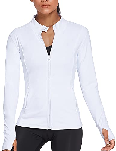 Pinspark Athletic Jacket Women Workout Running Yoga Jacket Full Zip Up Sportswear Lightweight Tops #TOP1