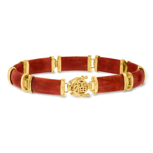 Image of Ross-Simons Good Fortune Jade Bracelet in 18kt Gold Over Sterling