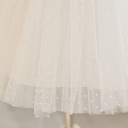 NNJXD Toddler Infant Baby Girl Polka Dot Tulle Dress Party Bowknot Tutu Gown 2012 White Size(120) 4-5 Years