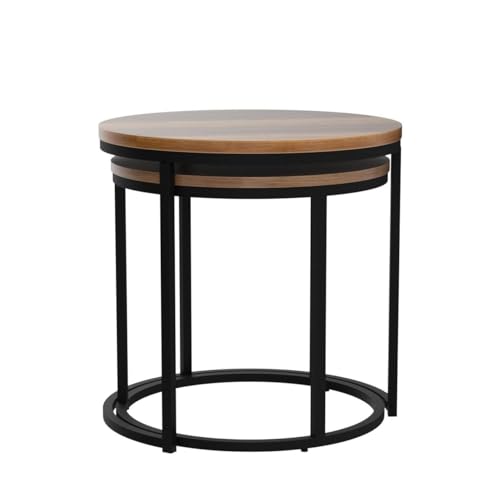 Market Tables basses gigognes HAWKINS rondes bois - vue 4