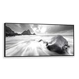 Photo Gallery bianco e nero oceano grande tela di canapa arte moderna paesaggio costiero immagine opere d arte stampe poster pittura per la decor del soggiorno di casa 30x76 cm con cornice nera Photo Gallery bianco e nero oceano grande tela di canapa arte moderna paesaggio costiero immagine opere d arte stampe poster pittura per la decor del soggiorno di casa 30x76 cm con cornice nera