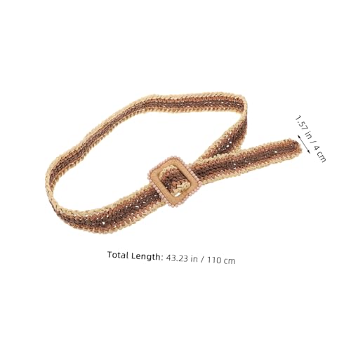 FRCOLOR Boho Woven Raffia Belt for Women Adjustable Lightweight Waistband Vintage Fashion Accessory for Spring and Summer Dresses for Vacation Outfits2