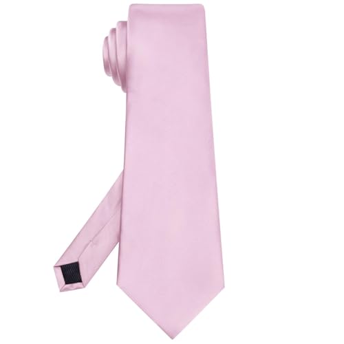 Image of Hi-Tie Men's Extra Long Solid Satin Tie Set 63 Inch /70 Inch Formal Necktie