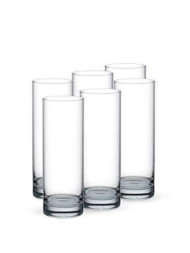VILON Italian Premium Juice and Water Glasses Set of 6 Transparent, 300ml, Drinking Water Glasses Stylish and Crystal Square Highball Glasses for Water, Juice and Cocktails (Long Glass 300ML) - Image 3 thumbnail