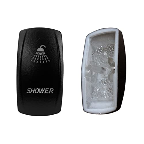 Image of Laser Etched Backlit Switch Cover Cap for Car Boat Dashboard Rocker Switch (Shower)