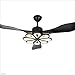 ZJY Wentylator sufitowy, światło 56", kreatywny wentylator sufitowy LED, nowoczesny regulator częstotliwości, wentylator sufitowy, lampa sufitowa, prosty wentylator sufitowy, wentylator sufitowy z oświetleniem (kolor : czarny)
