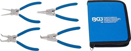 BGS 450 | Sprengringzangen-Satz | 4-tlg. | 150 mm | Seegering-Zangen | gebogen | gerade | rutschhemmend | inkl. Tasche
