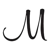 Mural Cursive Font M Initial - Vinyl Decal Sticker - 5.1' x 3.75' - Black