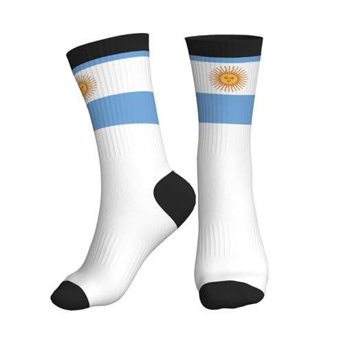 KWQDOZF Drapeau de l'Argentine Chaussettes de sport portables à mi-tube pour le sport et l'usure quotidienne pour femmes et hommes