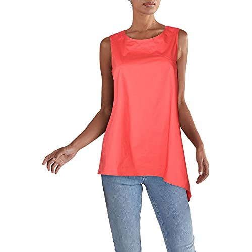 Alfani Womens Asymmetric Solid Tunic Top Orange L